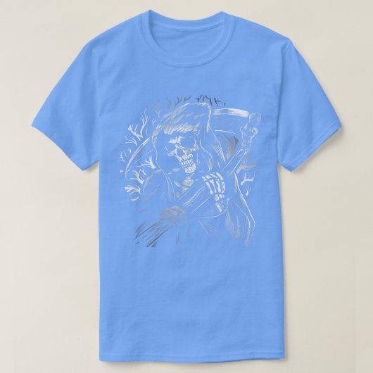 T-shirt Grimper escroquerie la mort Skeleton mort Hallowee (Design devant)