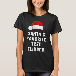T-shirt Grimpeur d'arbre préféré du Père Noël de Noël Funn
