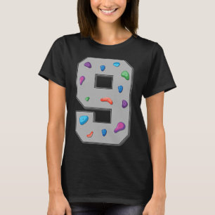 T-shirt Grimpeur de 9 ans Anniversaire Bouldering Escalade