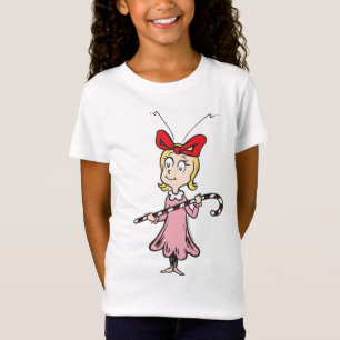 T-Shirt Grinch Cindy-Lou Who - Tenant un bâton de bonbon