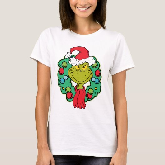 T-shirt Grinch | Couronne de Noël (Devant)