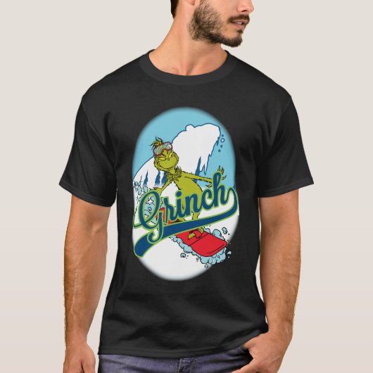 T-shirt Grinch en snowboard (Devant)