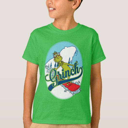 T-shirt Grinch en snowboard (Devant)