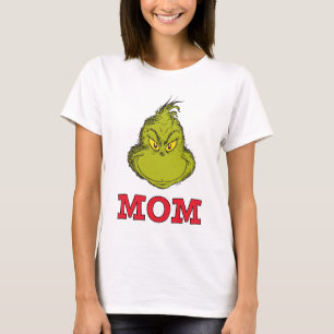 T-shirt Grinch Rouge et Vert Anniversaire Maman Flocon de