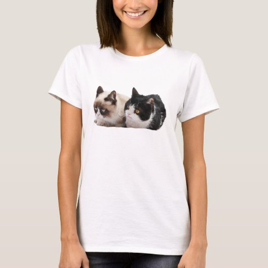 T-shirt grincheux de chat et de Pokey (Devant)