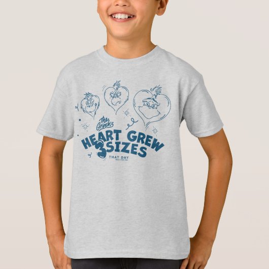 T-shirt Grinch's Heart Grew 3 Tailles (Devant)