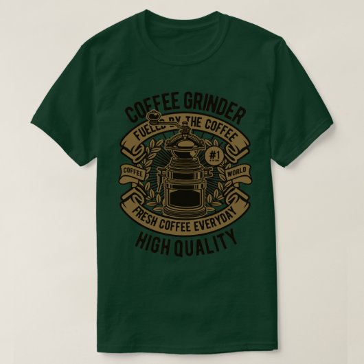 T-shirt Grinder café haute qualité (Design devant)