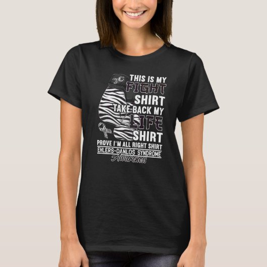 T-shirt Grippe I Zebra Ribbon I Ehlers Syndrome Danlos 1 (Devant)