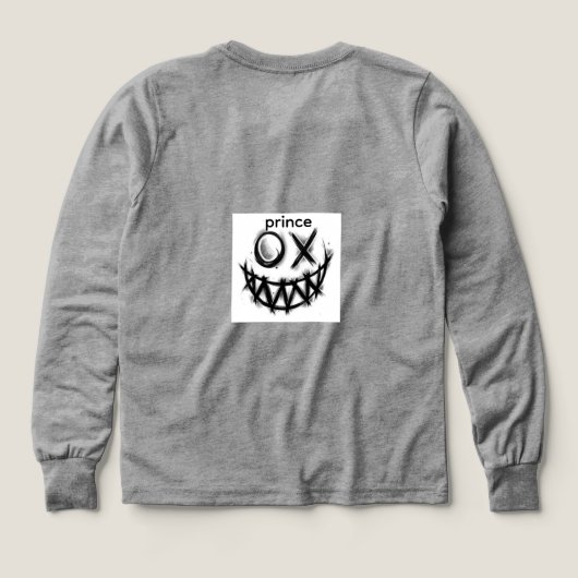 t-shirt gris à manches longues avec motif (Motif dos)