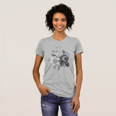 T-shirt Gris botanique Vintage (Devant entier)
