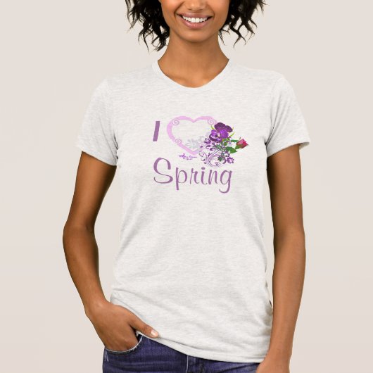 T-shirt gris cendré I Heart Spring Fine Jersey (Devant)