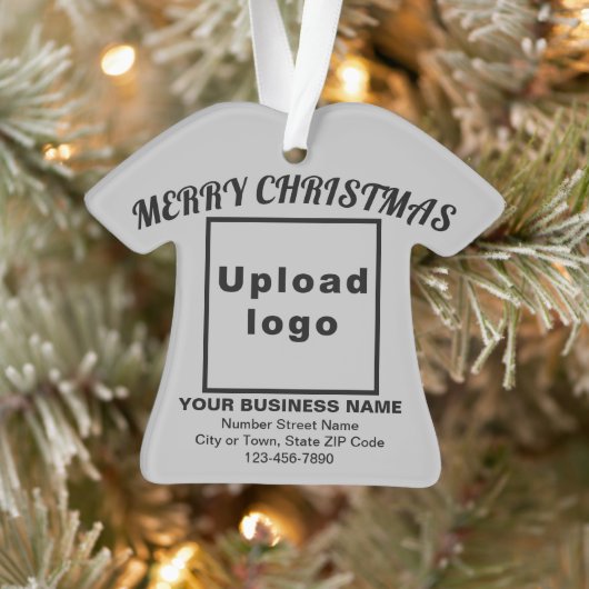 T-shirt gris de Noël d'affaires forme acrylique (Arbre)