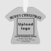 T-shirt gris de Noël d'affaires forme acrylique (devant)