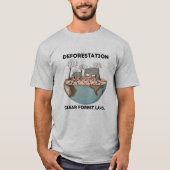 T-shirt gris de sensibilisation à la déforestation (Devant)