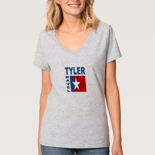 T-shirt gris femme TYLER TRAVEL TEXAS (Devant)