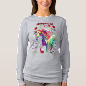 T-shirt (Gris) Grandma Unicorne (Devant)
