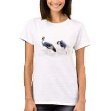 T-shirt Gris Gris Grue Couronnée (Balearica Regulo