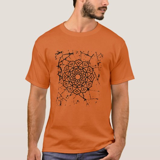 T-shirt gris Grunge Mandalas (Devant)
