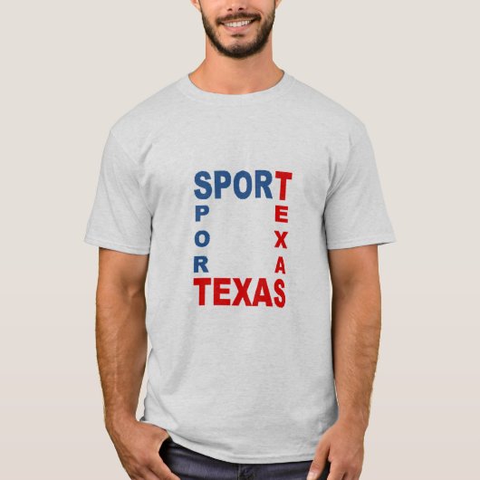 T-shirt gris homme SPORT TEXAS (Devant)