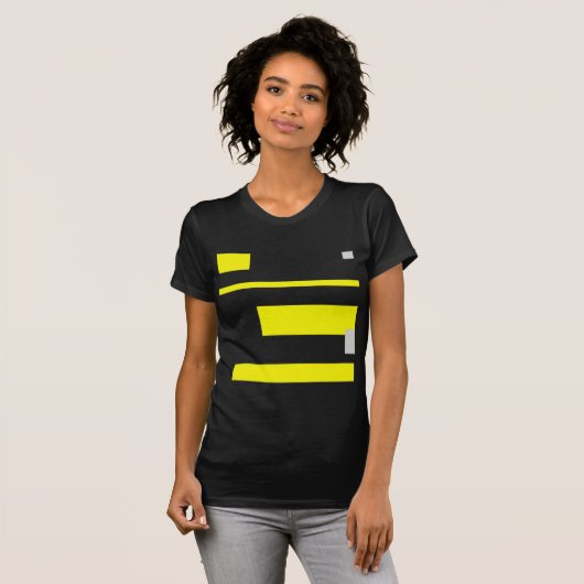 T-shirt Gris Jaune Blocs Art Abstrait (Devant entier)