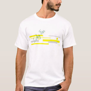 T-shirt Gris Jaune Blocs Art Abstrait