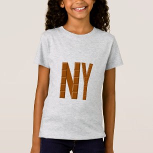 T-shirt gris Jersey fin filles CHOCOLAT  NEW  YORK