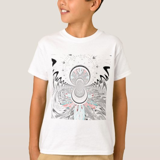 T-shirt Gris Kaleidoscope Art (Devant)