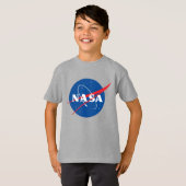 T-shirt gris lune Iconique de la NASA pour enfants (Devant entier)