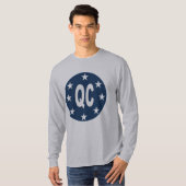 T-shirt gris manches longues DESIGN QUEBEC (Devant entier)