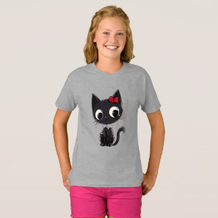 T-shirt gris mignon pour enfants avec une illustra