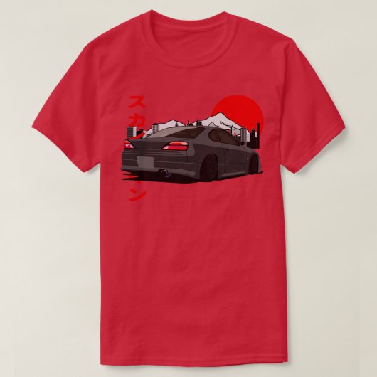 T-shirt Gris Nissan Silvia S15 Vue arrière (Design devant)