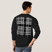 T-shirt Gris Noir Blanc Flanné Plaid Tartan Design (Dos entier)