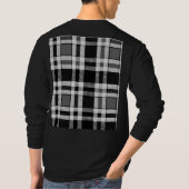 T-shirt Gris Noir Blanc Flanné Plaid Tartan Design (Dos)