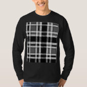 T-shirt Gris Noir Blanc Flanné Plaid Tartan Design (Devant)