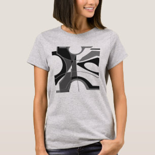T-shirt Gris Noir Gras Formes géométriques Art Abstrait