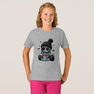 T-shirt gris pour enfants avec une illustration ad