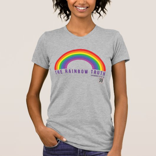 T-shirt gris pour femmes vérité arc-en-ciel (Devant)