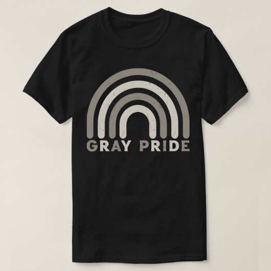 T-shirt Gris Pride Retro Rainbow Design (Design devant)