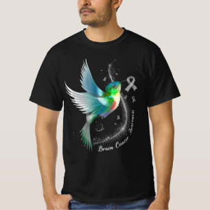 T-shirt Gris Ruban Humminbird Cerveau Cancer Sensibilisati