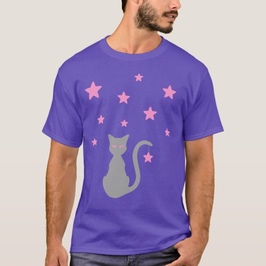 T-shirt Gris Stars Cat (Devant)