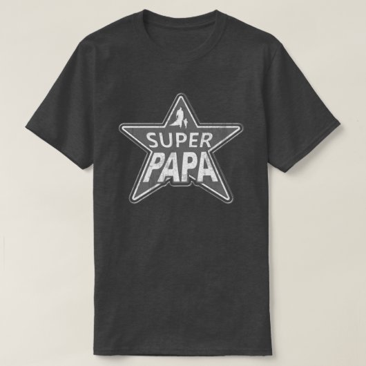 T-shirt Gris superbe de papa (Design devant)