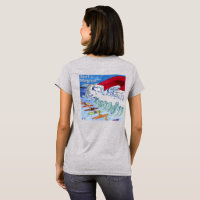 T-shirt gris Surf Magnet pour femmes
