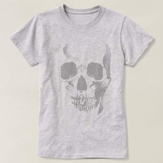 T-shirt gris visage crâne (Design devant)