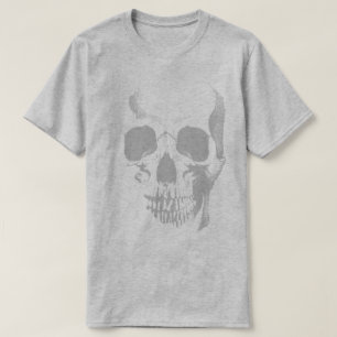 T-shirt gris visage crâne