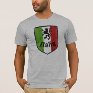 T-Shirt Grise avec Blason du Drapeau Italien