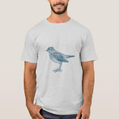 T-shirt Grive d'Hermite - Bleu océanique (Devant)