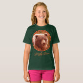 T-shirt Grizzly Bear Cub dans Fireweed Peinture Art de la  (Devant entier)