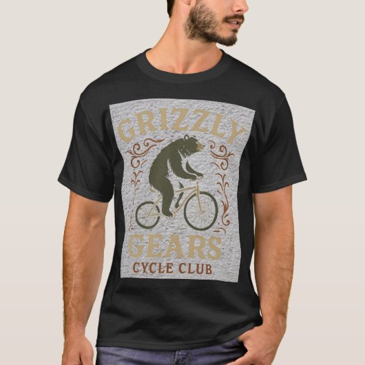 T-shirt Grizzly Bear Cycling — “Grizzly Gears Cycle Club (Devant)