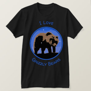 T-shirt Grizzly Bear en hiver - Art original de la faune
