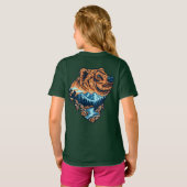 T-shirt Grizzly Bear Head Silhouette Mountain Forest River (Dos entier)